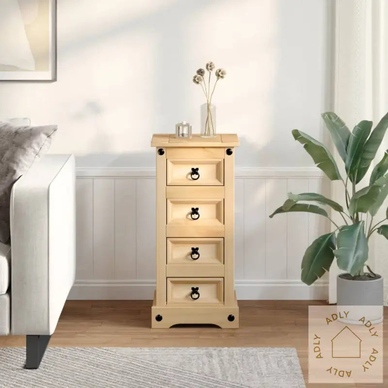 Nattbord Corona 35X32,5X74 Cm Heltre Furu