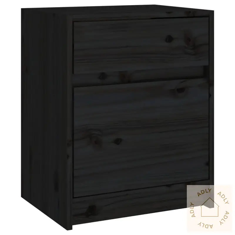 Nattbord 2 Stk Svart 40X31X50 Cm Heltre Furu