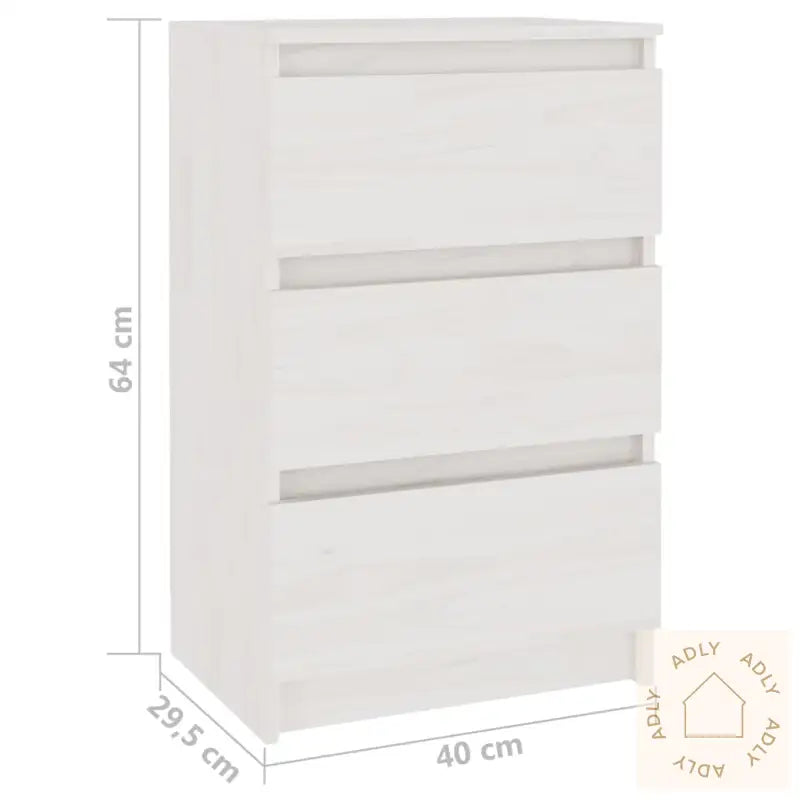 Nattbord Hvit 40X29,5X64 Cm Heltre Furu