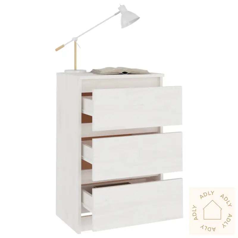Nattbord Hvit 40X29,5X64 Cm Heltre Furu