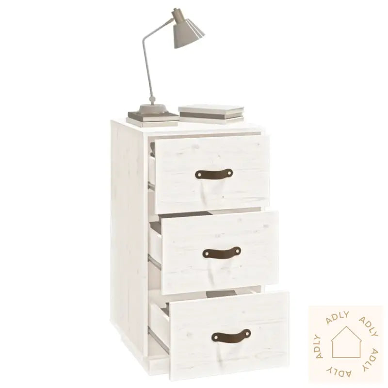   Nattbord Hvit 40X40X75 Cm Heltre Furu