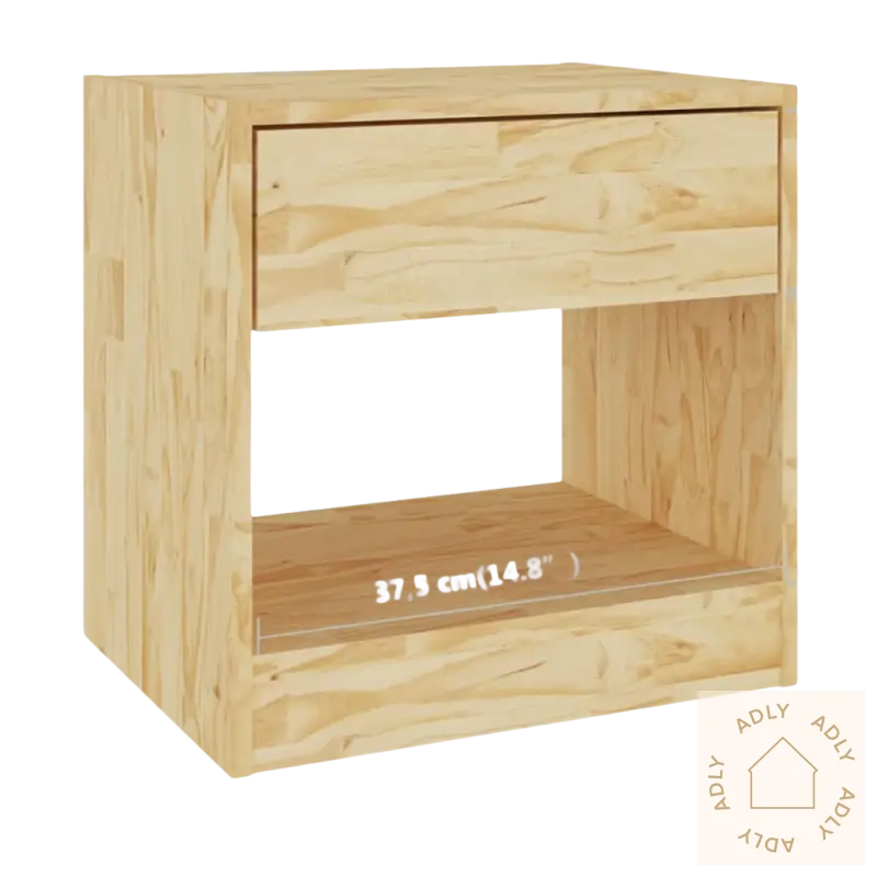 Nattbord i heltre furu rustikk stil med drawer og shelf for soverommet