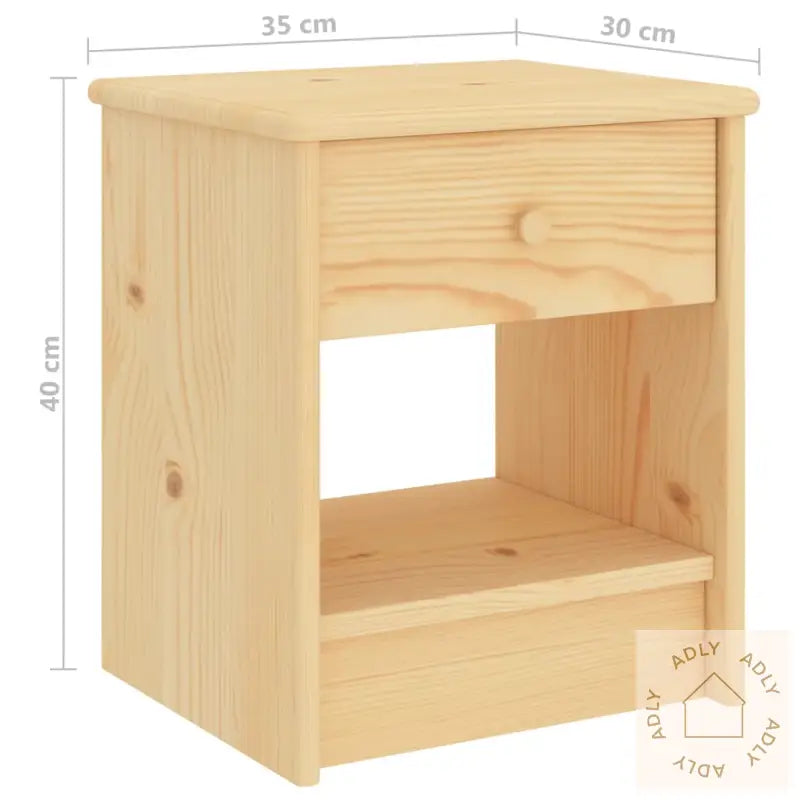 Nattbord Naturell 35X30X40 Cm Heltre Furu