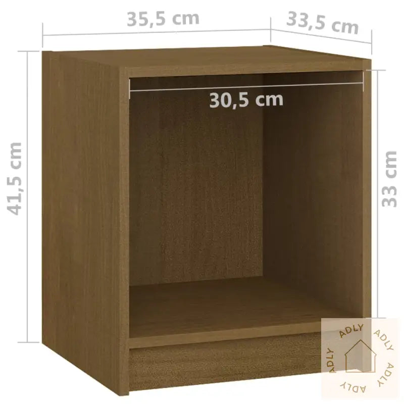 Nattbord 2 Stk Honningbrun 35,5X33,5X41,5 Cm Heltre Furu