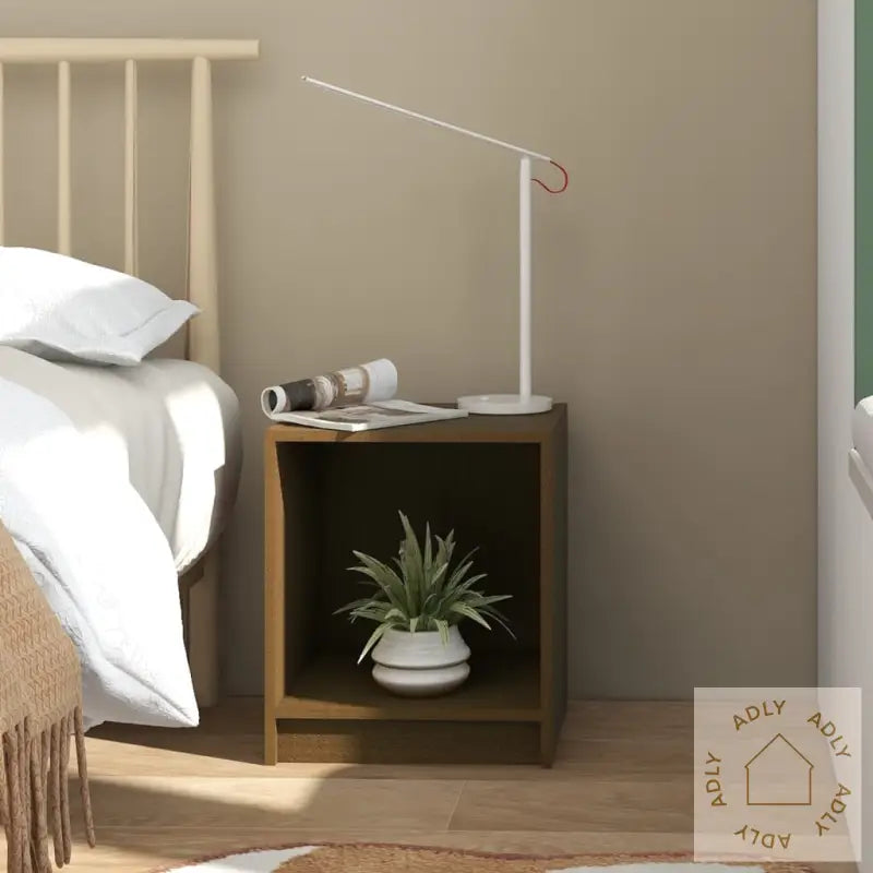 Nattbord 2 Stk Honningbrun 35,5X33,5X41,5 Cm Heltre Furu