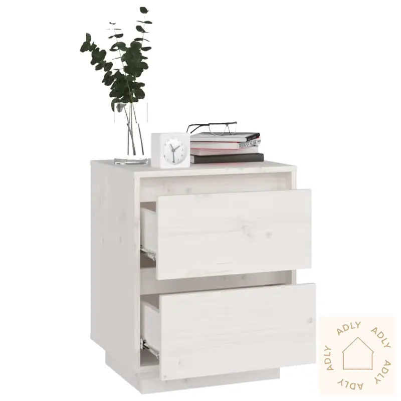 Nattbord 2 Stk Hvit 40X35X50 Heltre Furu