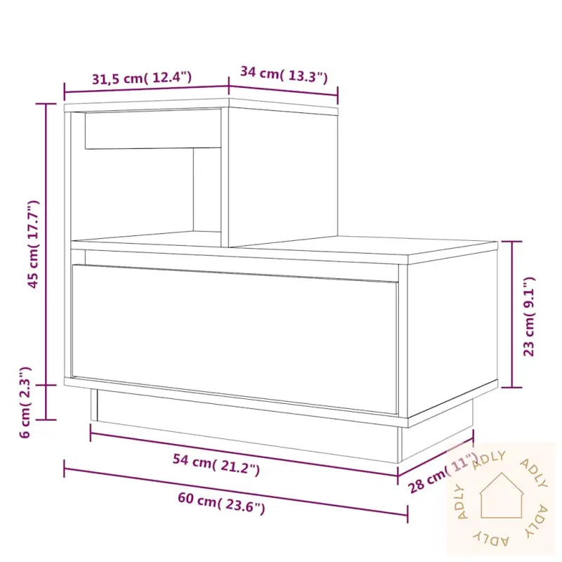 Nattbord 2 Stk Honningbrun 60X34X51 Cm Heltre Furu
