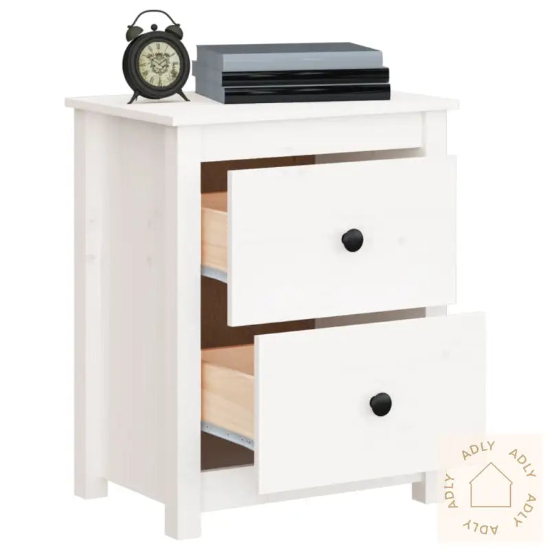 Nattbord 2 Stk Hvit 50X35X61,5 Cm Heltre Furu