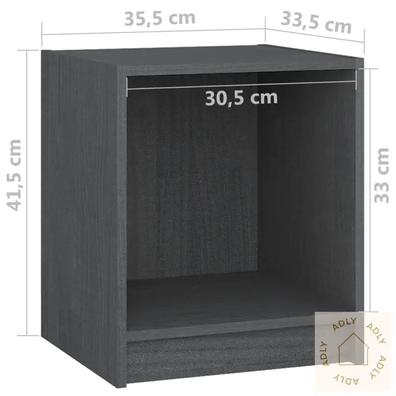 Nattbord 2 Stk Grå 35,5X33,5X41,5 Cm Heltre Furu