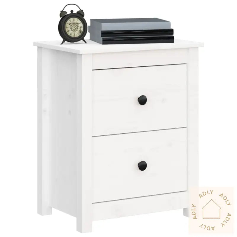 Nattbord 2 Stk Hvit 50X35X61,5 Cm Heltre Furu