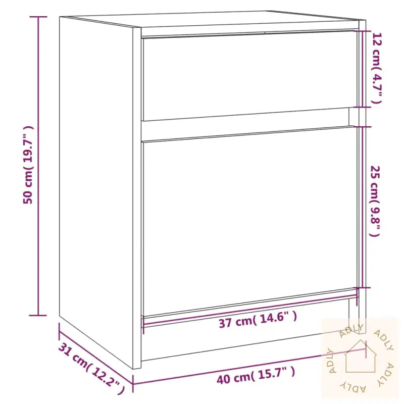 Nattbord 40X31X50 Cm Heltre Furu