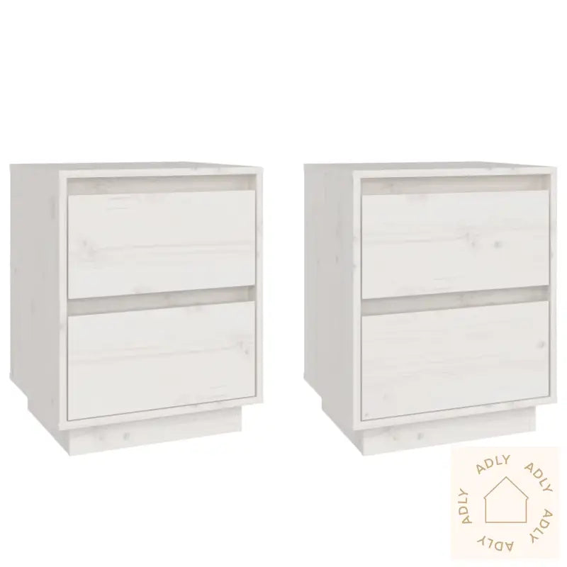 Nattbord 2 Stk Hvit 40X35X50 Heltre Furu