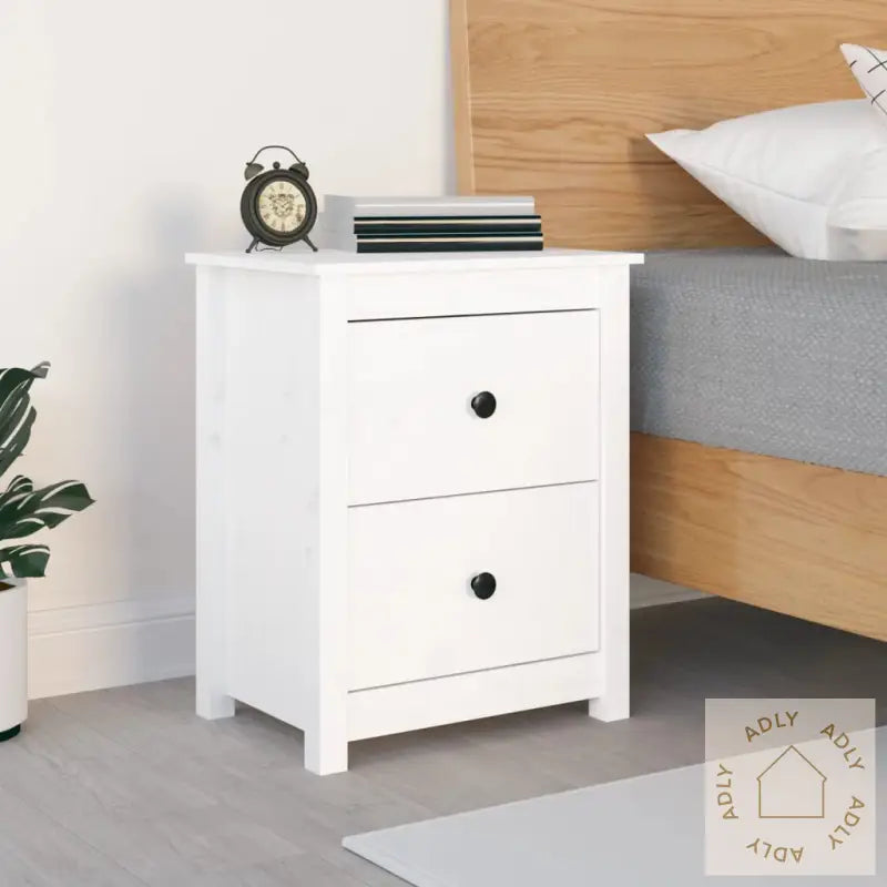 Nattbord Hvit 50X35X61,5 Cm Heltre Furu