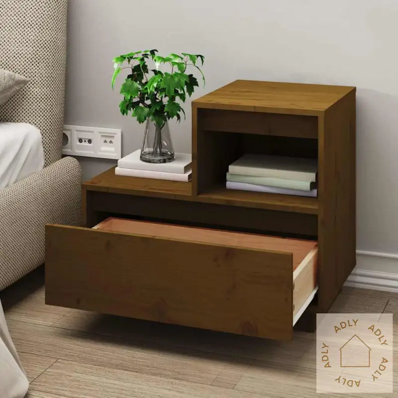 Nattbord 2 Stk Honningbrun 60X34X51 Cm Heltre Furu