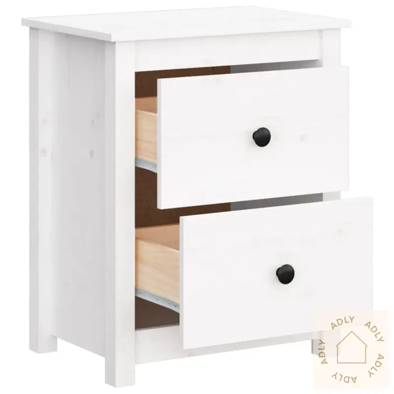 Nattbord 2 Stk Hvit 50X35X61,5 Cm Heltre Furu
