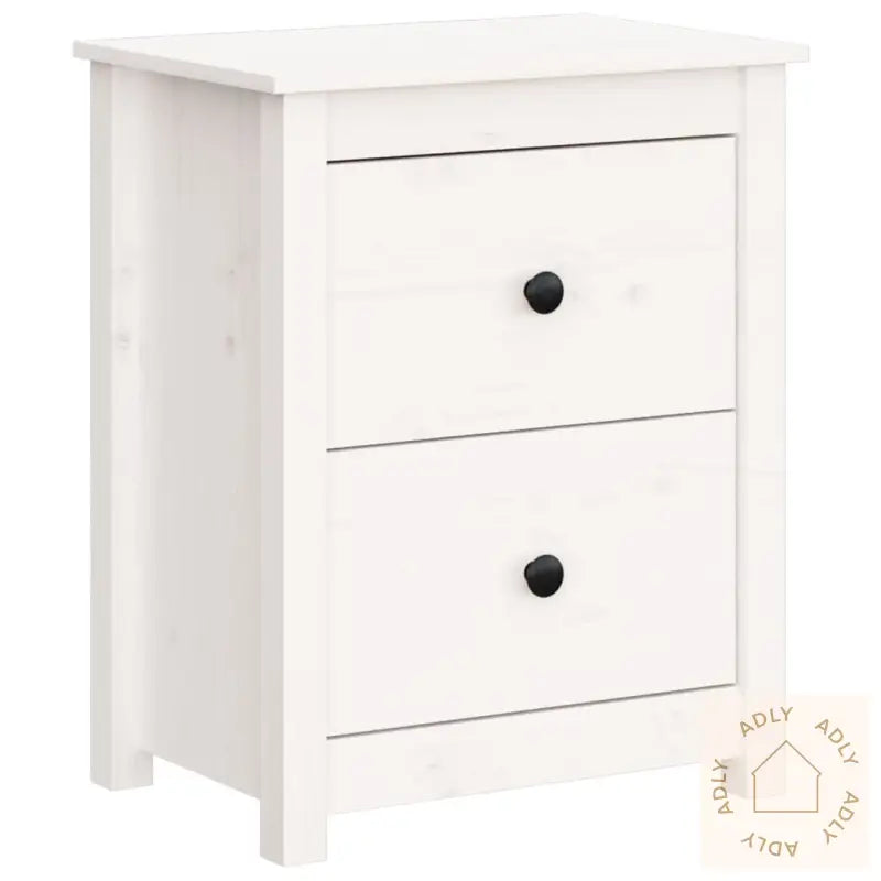 Nattbord 2 Stk Hvit 50X35X61,5 Cm Heltre Furu