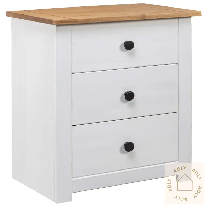 Nattbord Hvit 46X40X57 Cm Furu Panama Range