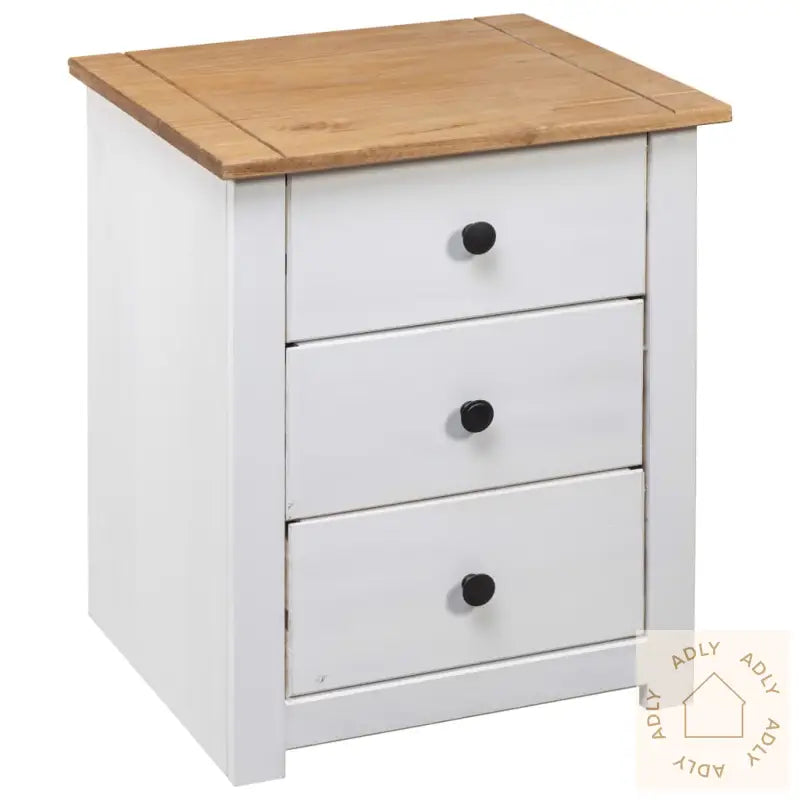 Nattbord Hvit 46X40X57 Cm Furu Panama Range