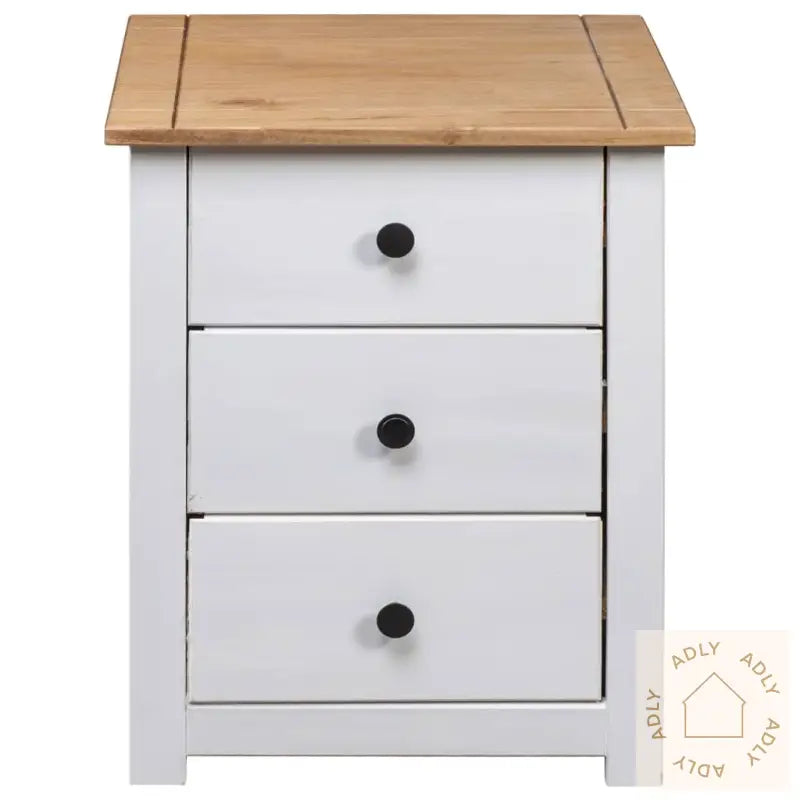 Nattbord Hvit 46X40X57 Cm Furu Panama Range