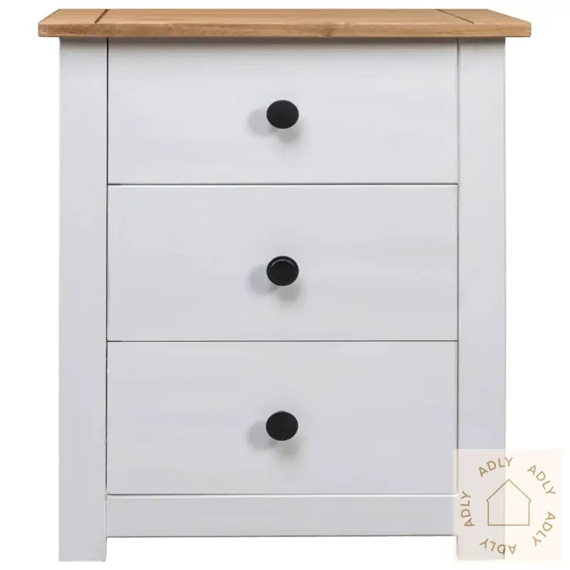 Nattbord Hvit 46X40X57 Cm Furu Panama Range