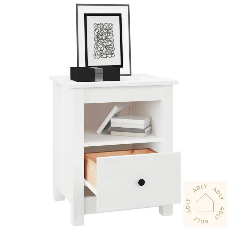 Nattbord Hvit 40X35X49 Cm Heltre Furu