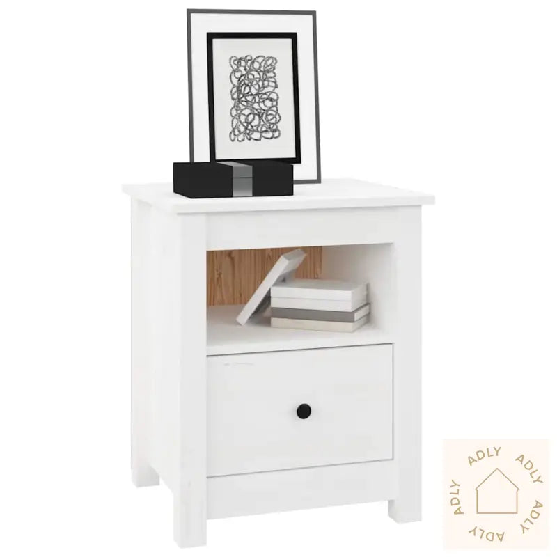 Nattbord Hvit 40X35X49 Cm Heltre Furu