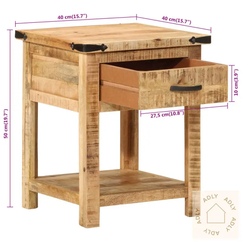 Nattbord 40X40X50 Cm Heltre Mango
