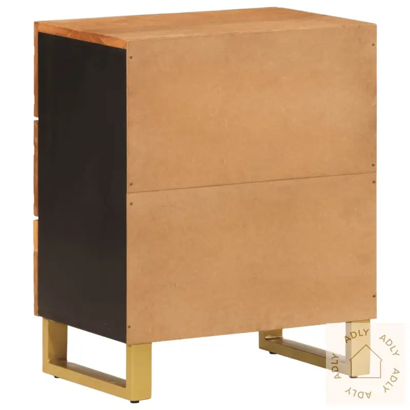 Nattbord Brun Og Svart 50X33X60 Cm Heltre Mango