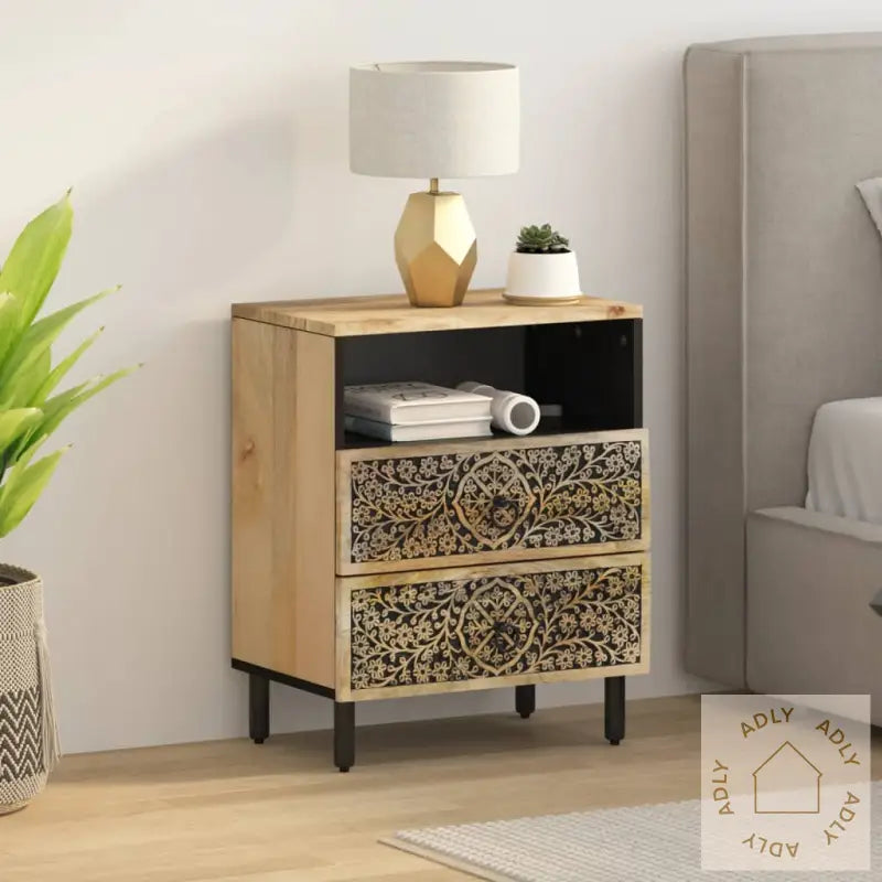 Nattbord 50X33X60 Cm Heltre Mango