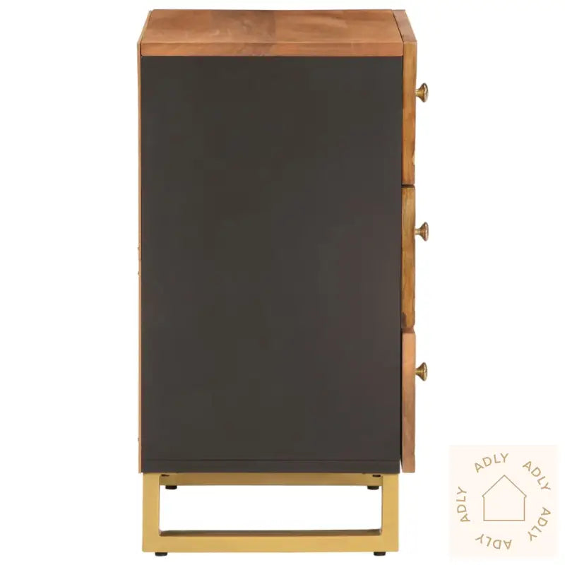 Nattbord Brun Og Svart 50X33X60 Cm Heltre Mango