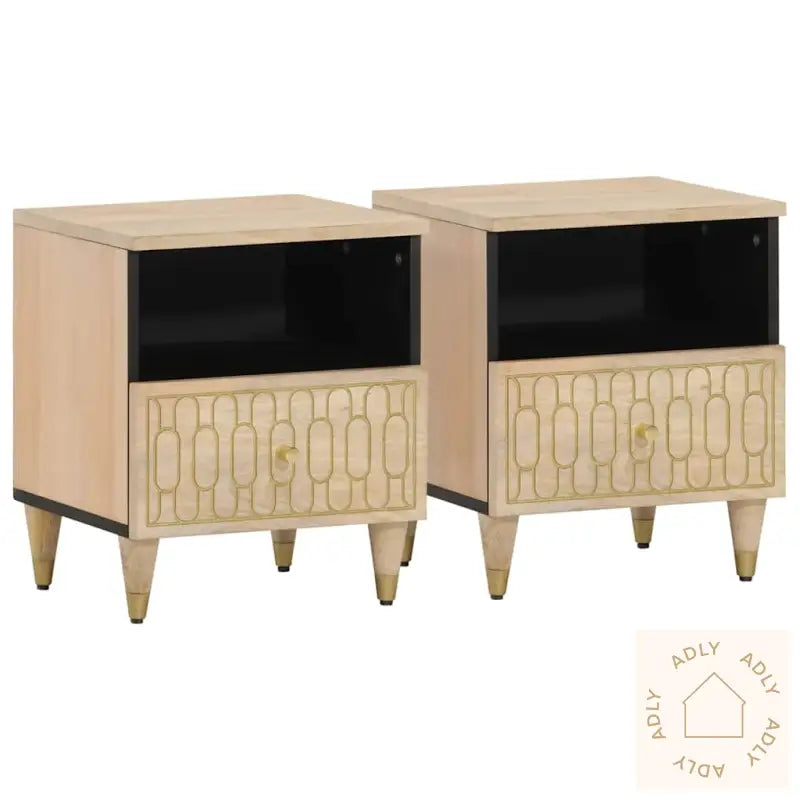 Nattbord 2 Stk 40X33X46 Cm Heltre Mango