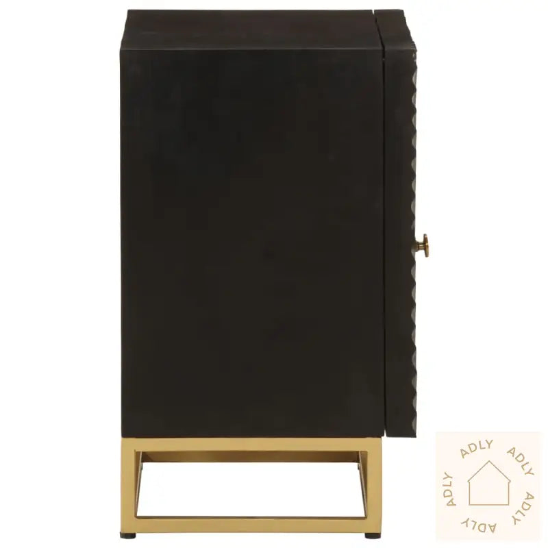 Nattbord Svart 40X30X50 Cm Heltre Mango Og Jern