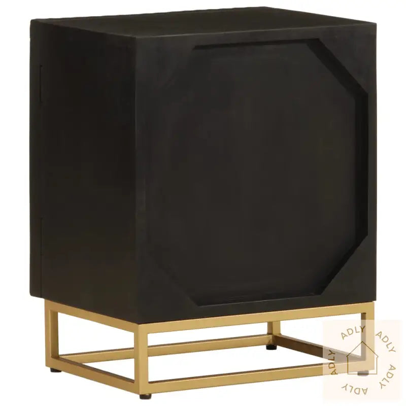 Nattbord Svart 40X30X50 Cm Heltre Mango Og Jern