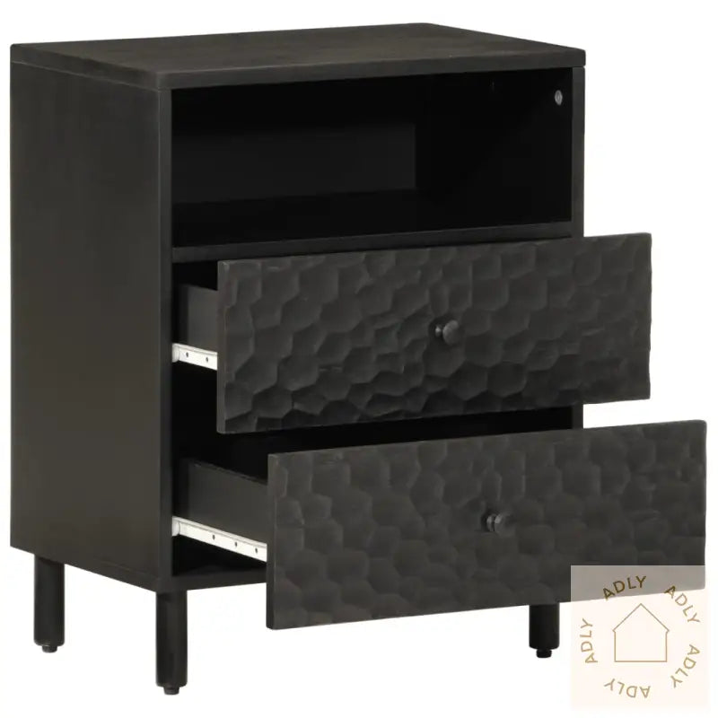 Nattbord Svart 50X33X60 Cm Heltre Mango