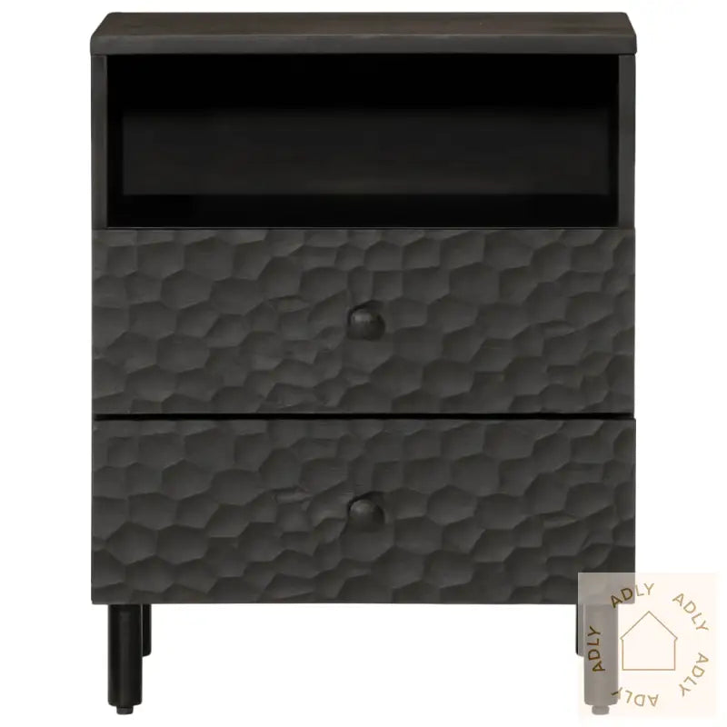 Nattbord Svart 50X33X60 Cm Heltre Mango
