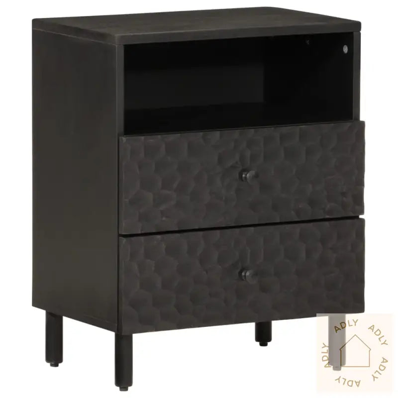 Nattbord Svart 50X33X60 Cm Heltre Mango