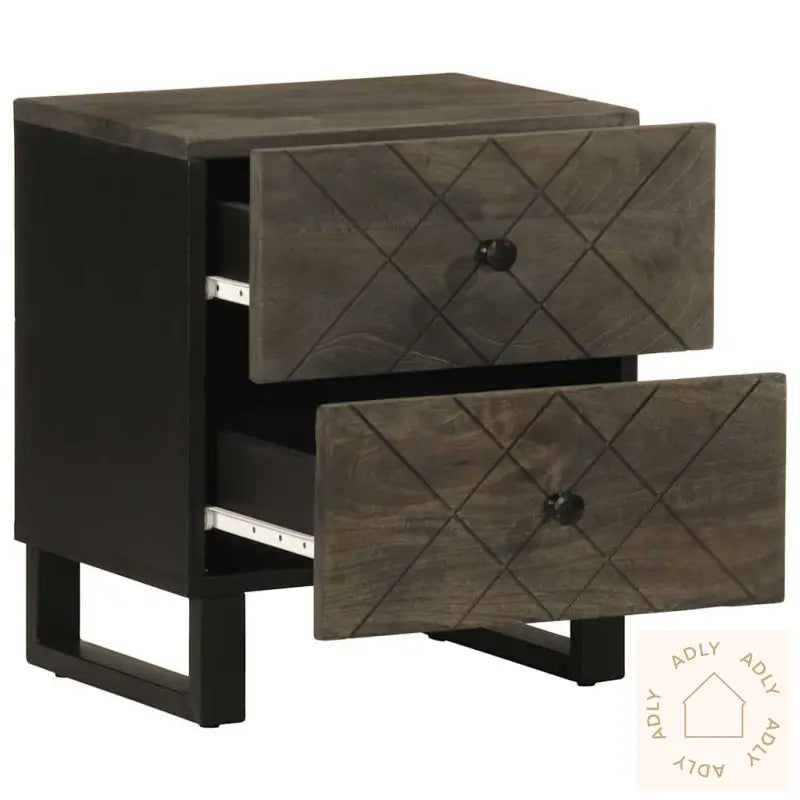 Nattbord 2 Stk Svart 40X33X46 Cm Heltre Mango