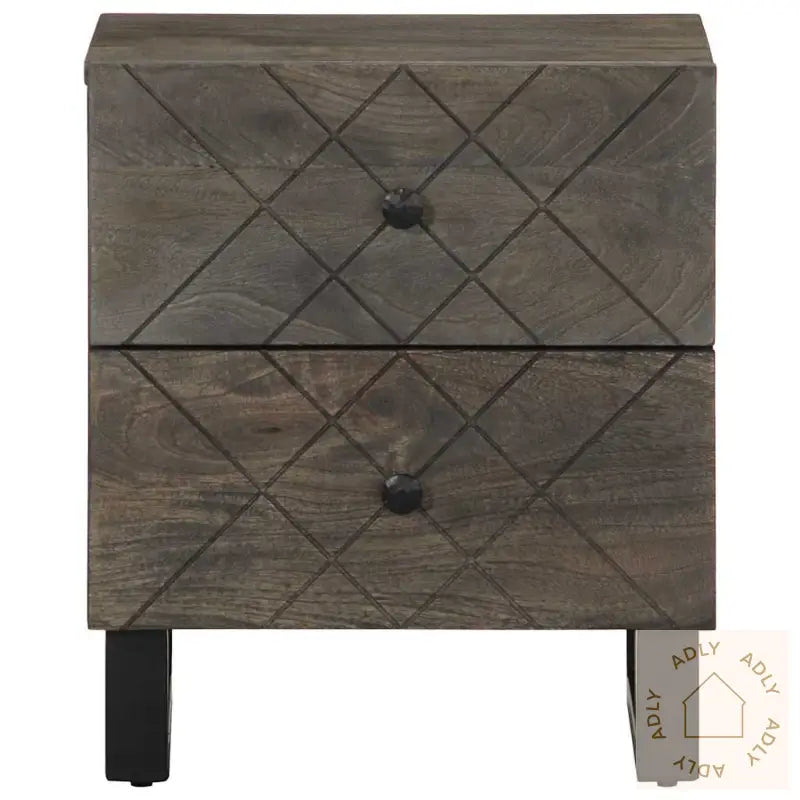 Nattbord 2 Stk Svart 40X33X46 Cm Heltre Mango