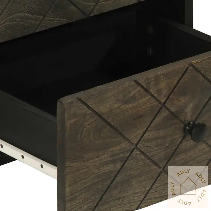 Nattbord 2 Stk Svart 40X33X46 Cm Heltre Mango