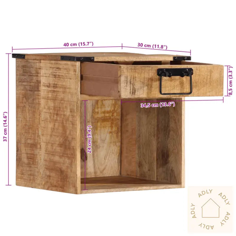 Nattbord 40X30X37 Cm Heltre Mango