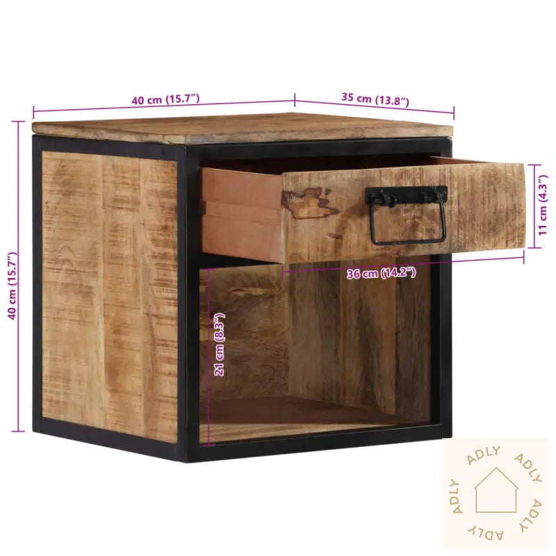 Nattbord 40X35X40 Cm Heltre Mango