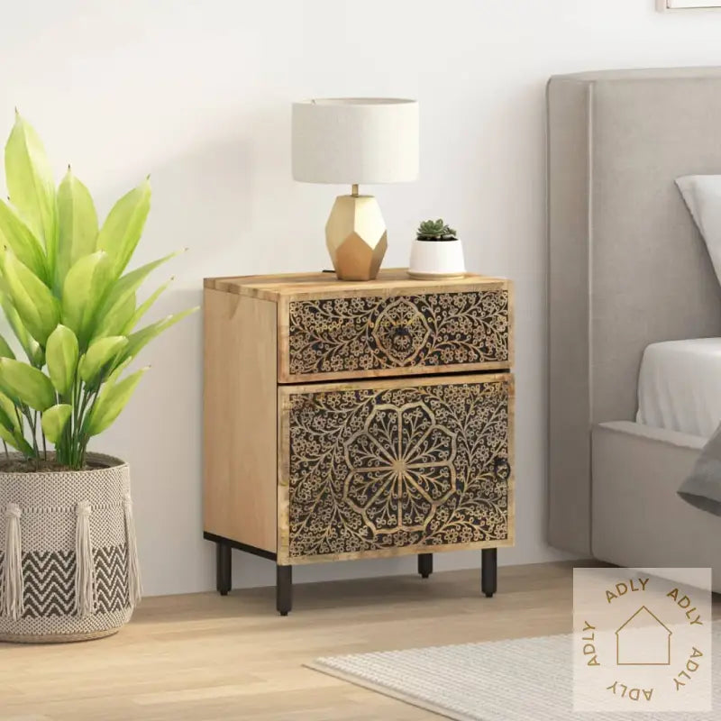 Nattbord 50X33X60 Cm Heltre Mango