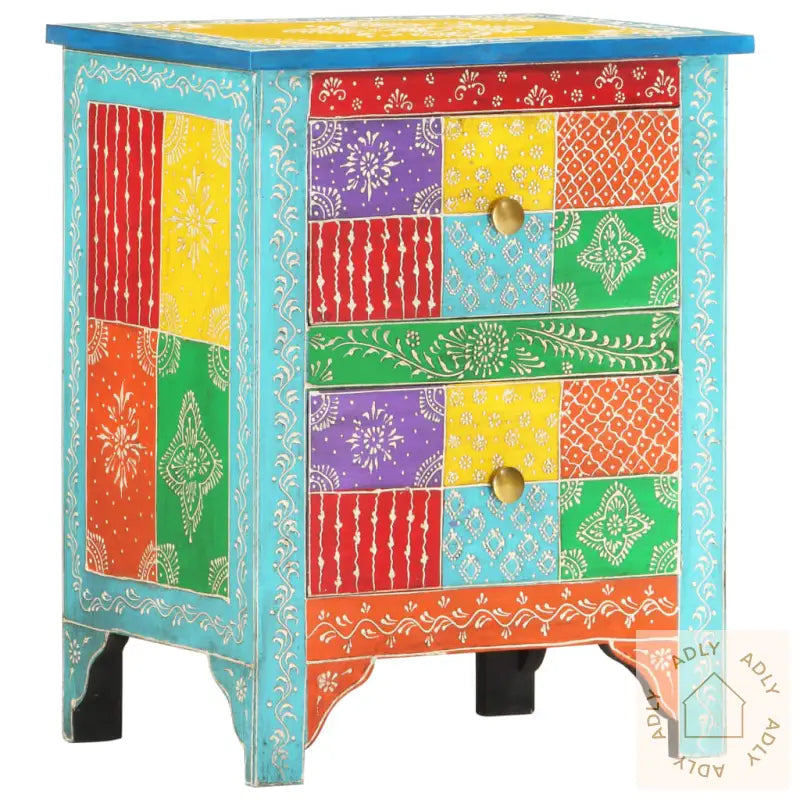 Håndmalt Nattbord 40X30X50 Cm Heltre Mango