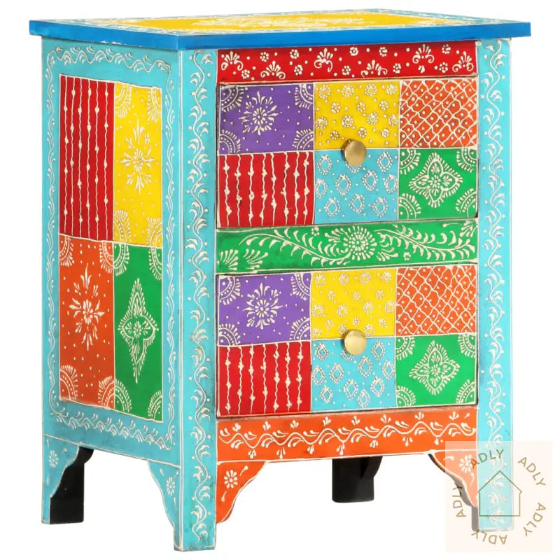Håndmalt Nattbord 40X30X50 Cm Heltre Mango