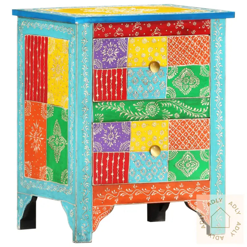 Håndmalt Nattbord 40X30X50 Cm Heltre Mango