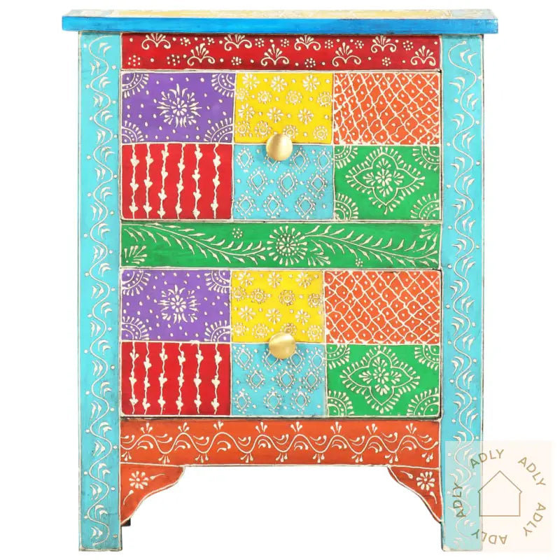 Håndmalt Nattbord 40X30X50 Cm Heltre Mango