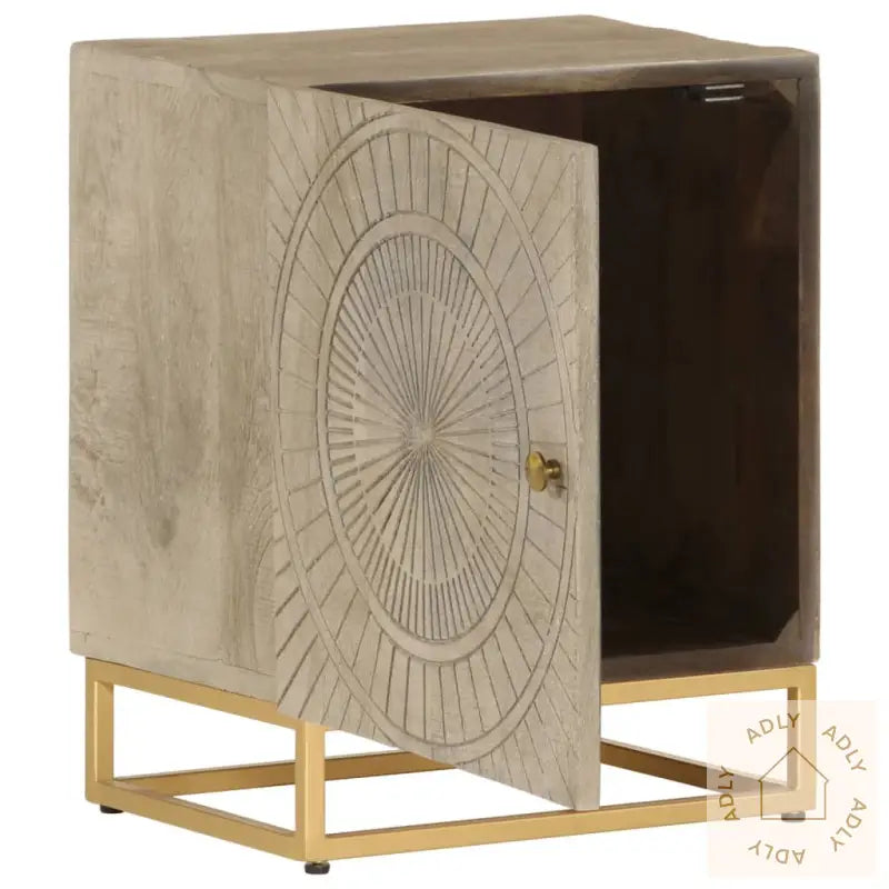 Nattbord 40X30X50 Cm Heltre Mango Og Jern