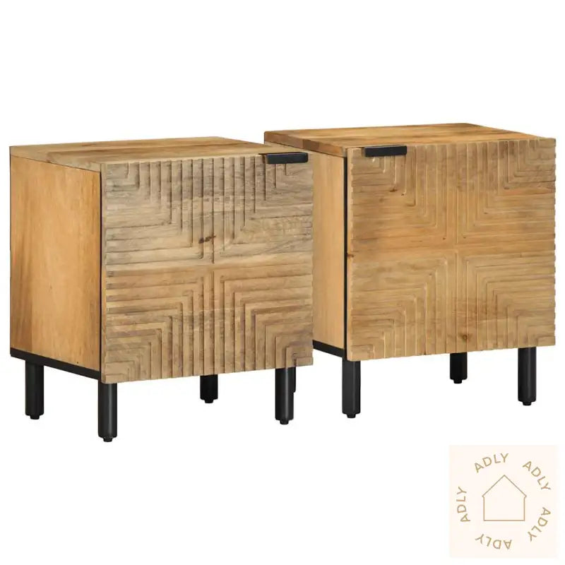 Nattbord 2 Stk Brun 40X33X46 Cm Heltre Mango