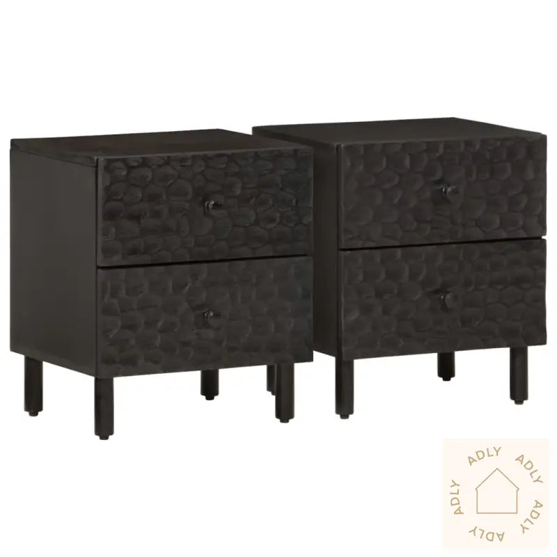 Nattbord 2 Stk Svart 40X33X46 Cm Heltre Mango
