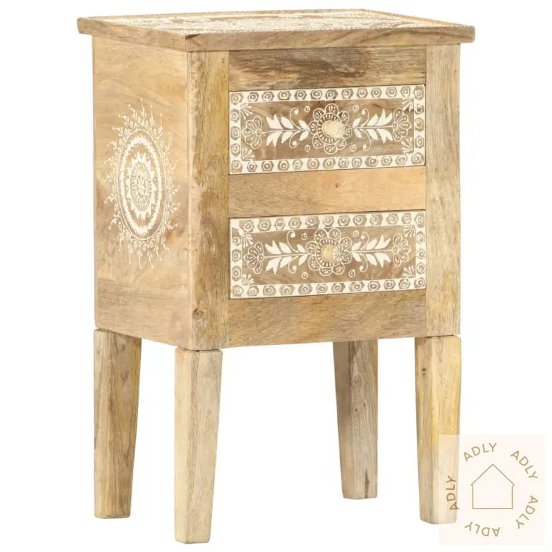 Håndmalt Nattbord 40X30X60 Cm Heltre Mango